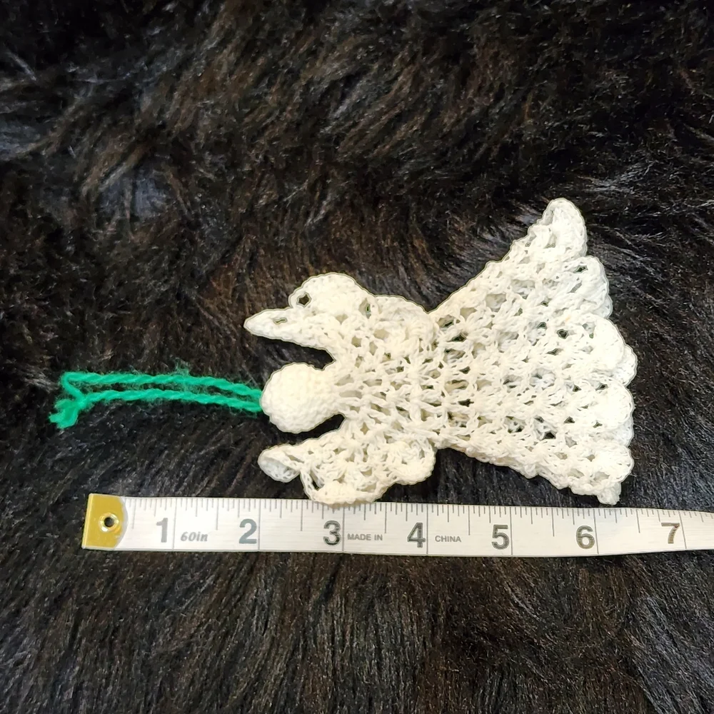 Vintage Hand Crocheted Angel Christmas Ornament